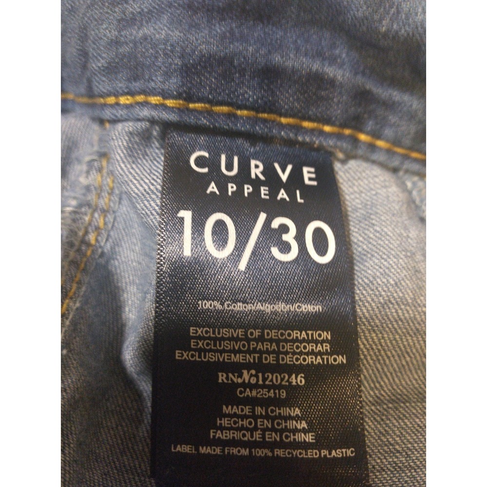 Curve Appeal Women's Wide Leg Jeans Size 10 30  Drawstring Waist Baggy Cropped - Picture 4 of 8